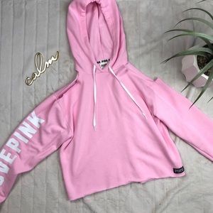 Pink | Cold Shoulder Cropped Hoodie